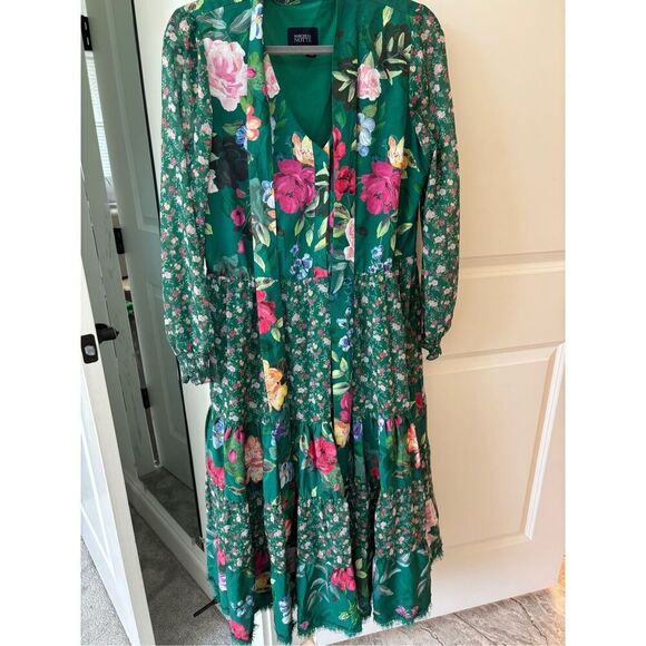 Marchesa Notte Floral Print Midi Length Dress,$795 Sz 8 - Picture 4 of 13